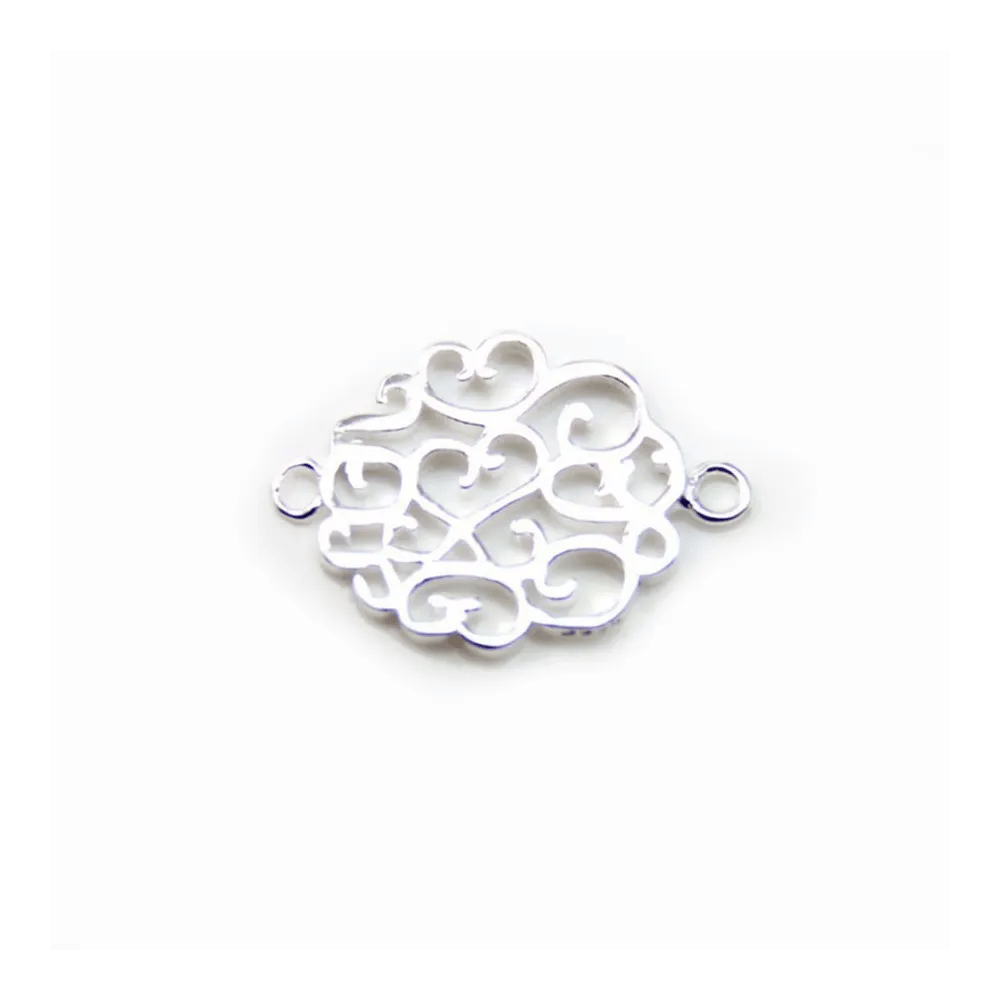 925 streling silver open stitch 12x16.7mm  x 1pc