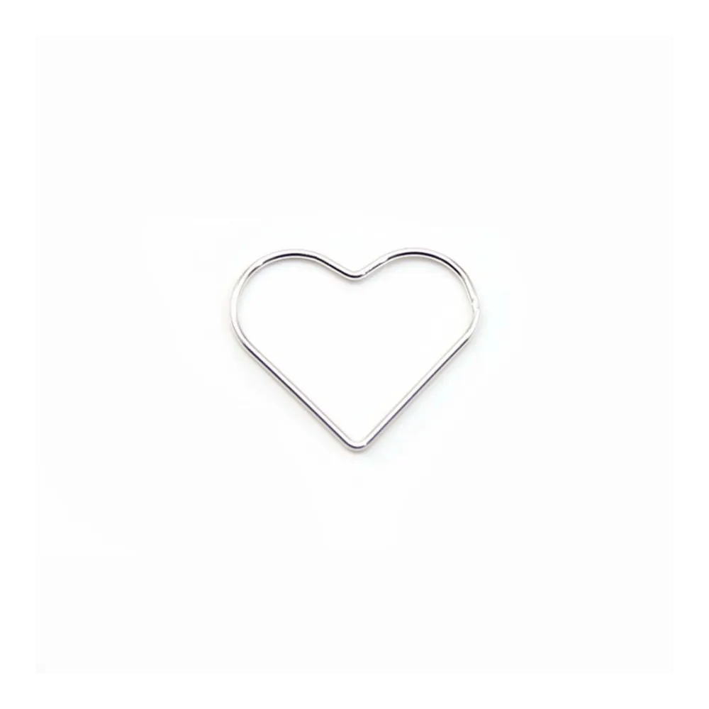 Intercalaire coeur fermés,24.5x21mm, argent 925  x 1pc