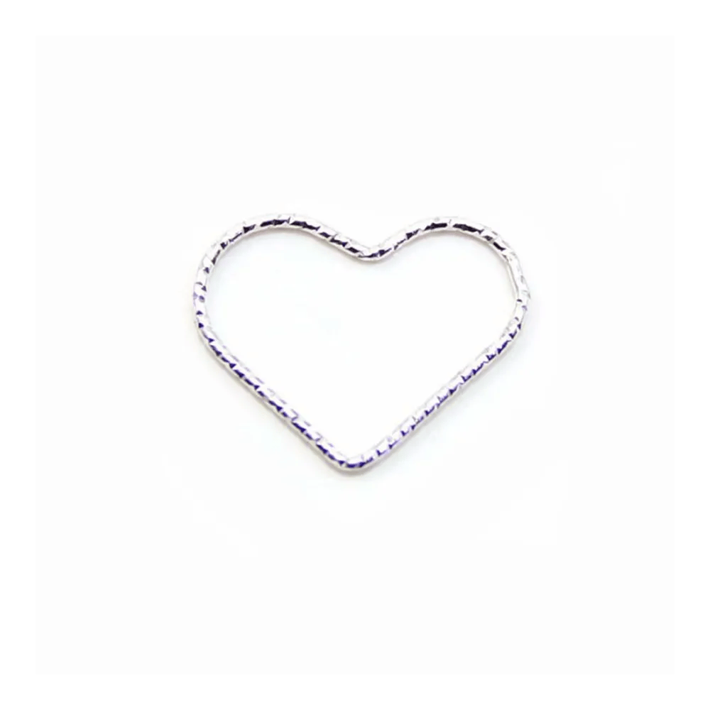 Intercalaire coeur martèle ,16x20mm, argent 925  x 2pcs