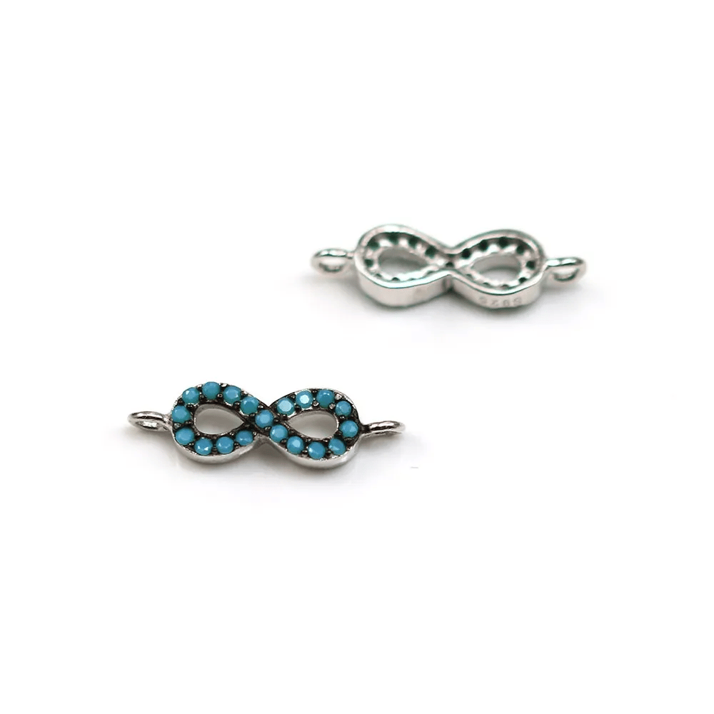 Intercalaire 8 infini turquoise reconstitué 5x18mm x 1pc
