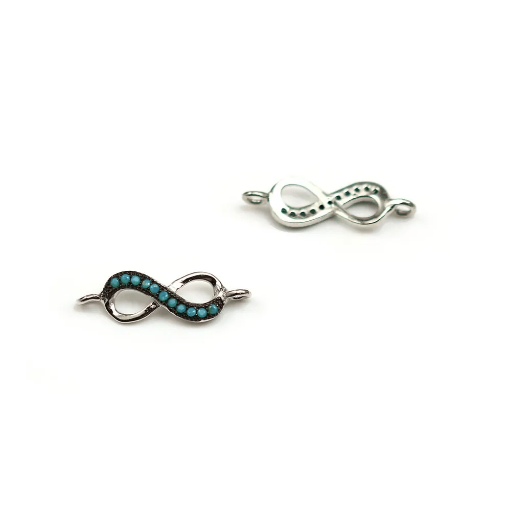 Intercalaire 8 infini turquoise reconstitué 5.5x18.5mm x 1pc