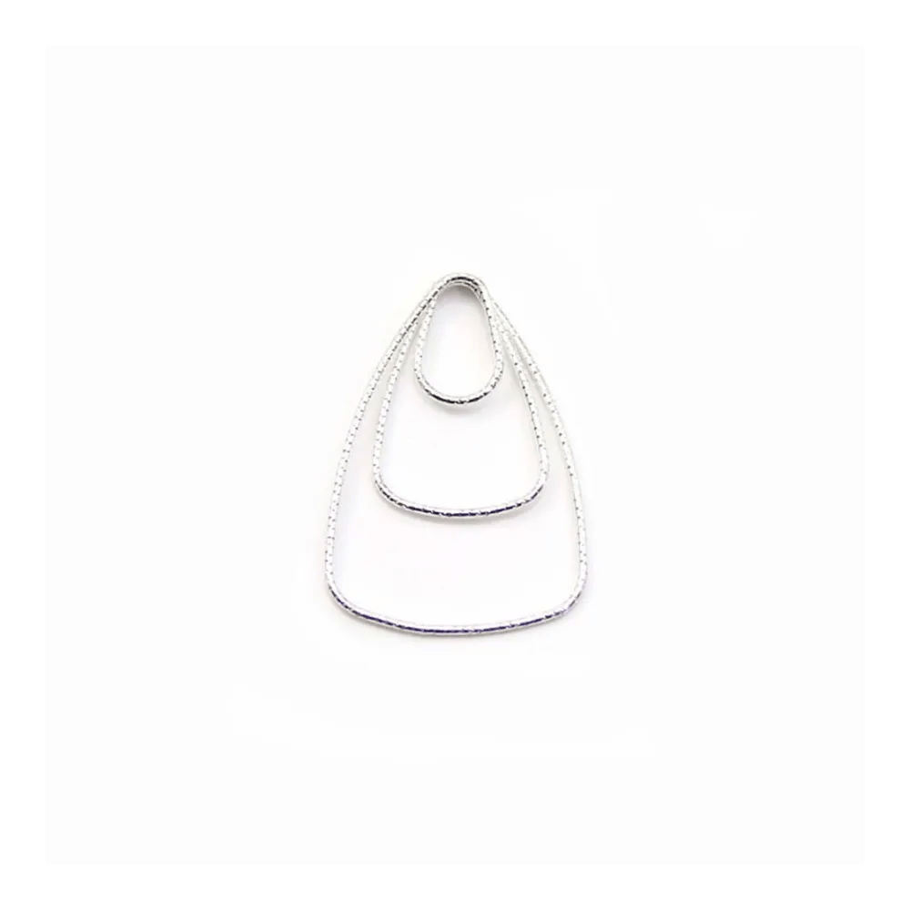 Intercalaire triple triangle martèle ,21x25mm, argent 925  x 1pc