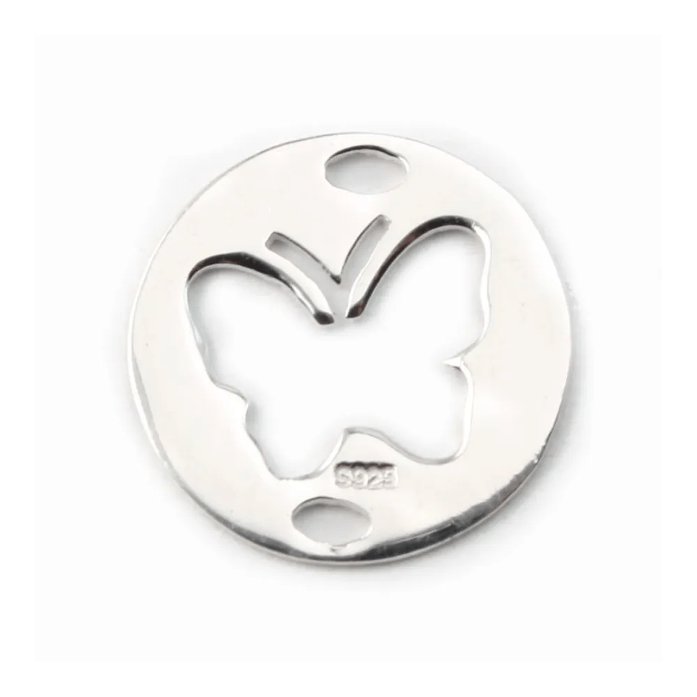 Sterling Silver 925 Spacer butterfly 15mm  x 1pc