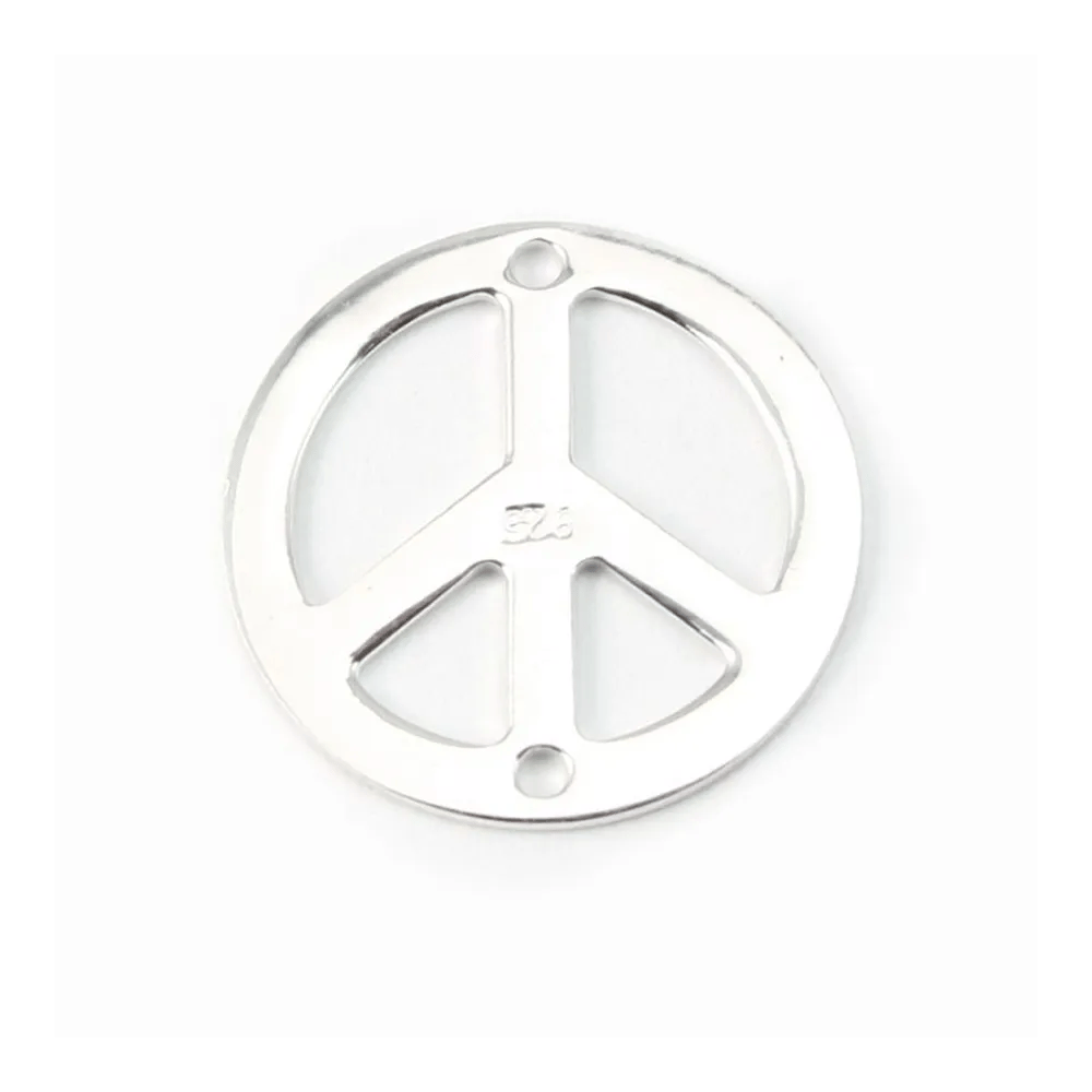 Argent 925 breloque peace & love 15 mm x 1pc