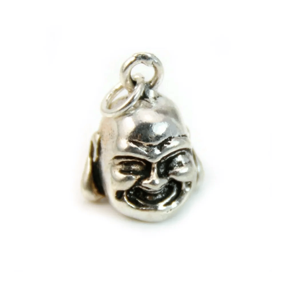 Breloque à tête de Bouddha Argent 925 10mm avec anneau 4mmX 1pc