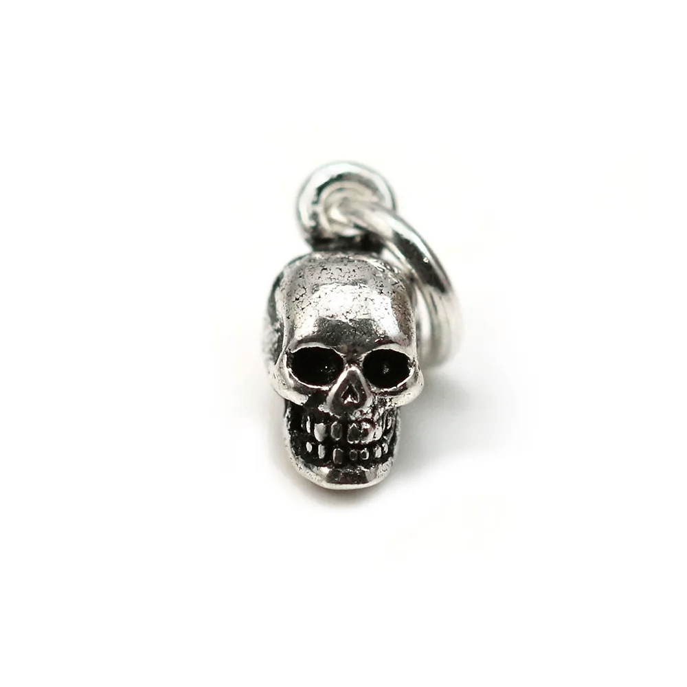 Breloque en forme de tête de mort, en argent 925, de taille 5x11mm x 1pc