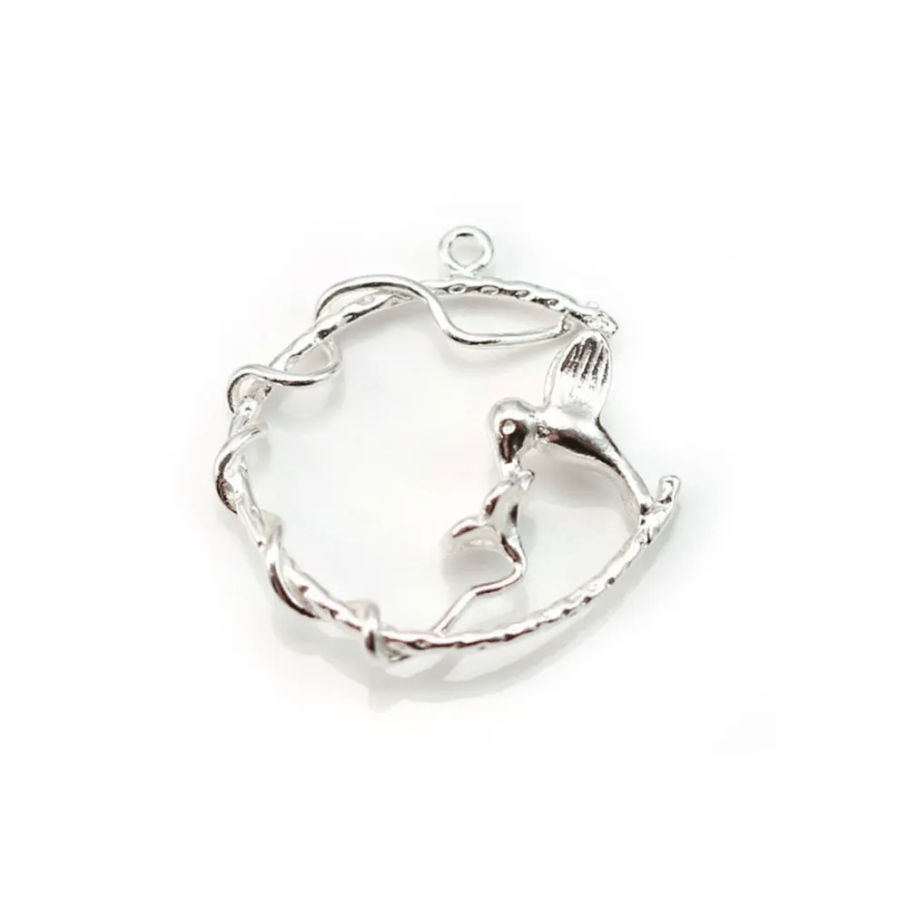 Pendentif  colibrie , argent 925 ,26mm x 1pc