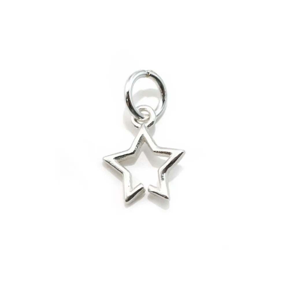 Spacer star openwork ,sterling silver 925, 8x13.5mm x 2pcs