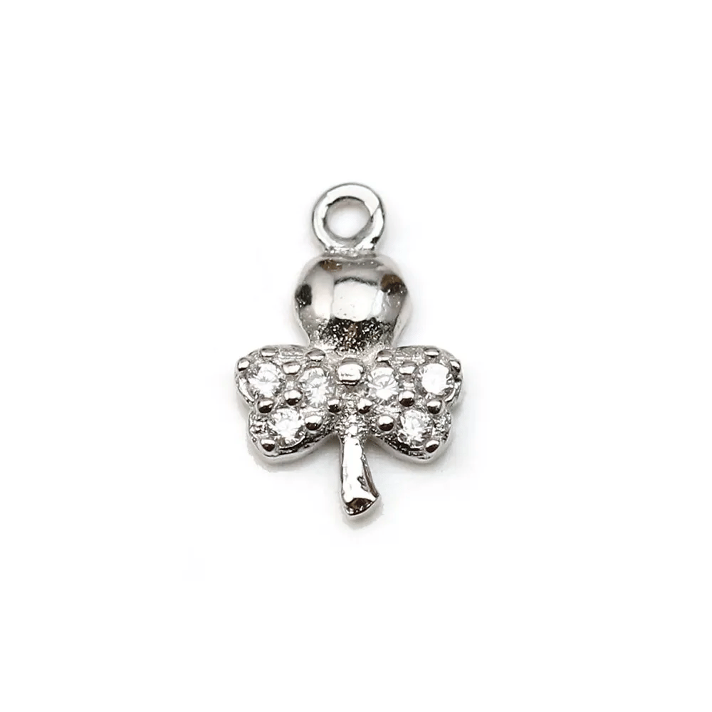 Breloque en argent 925 & zirconium, en forme de libellule mesurant 6.7x10mm x 1pc