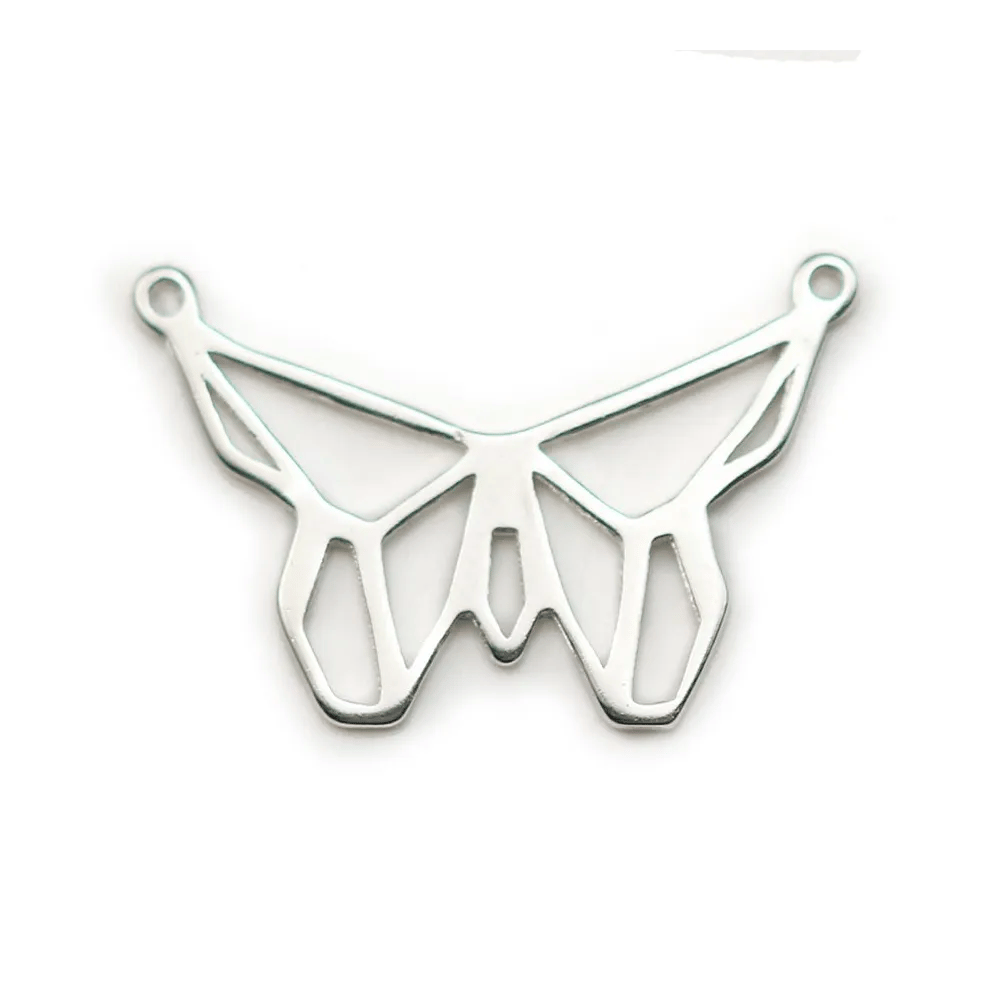 Breloque en argent 925 , en forme de papillon, 20.5 * 12mm x 1pc