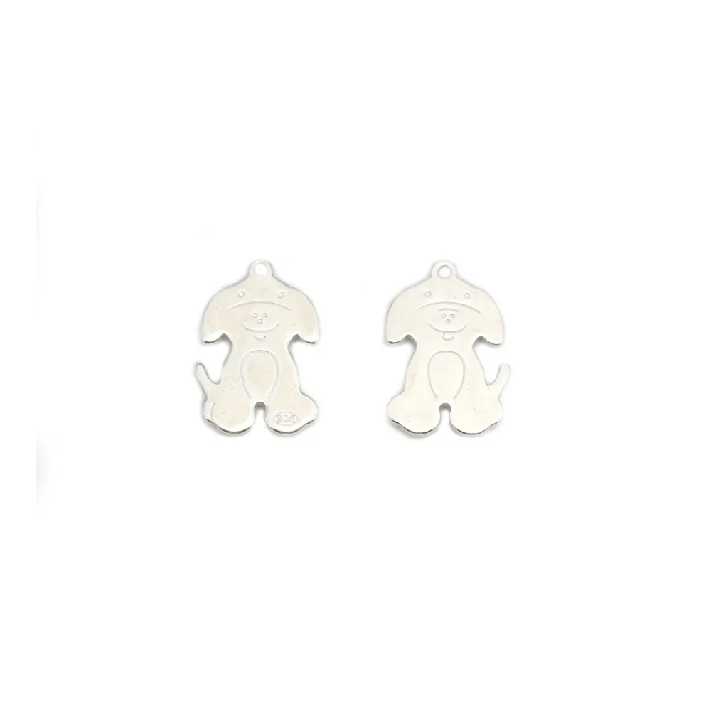 Breloque chien en argent 925  18x11mm x 1pc