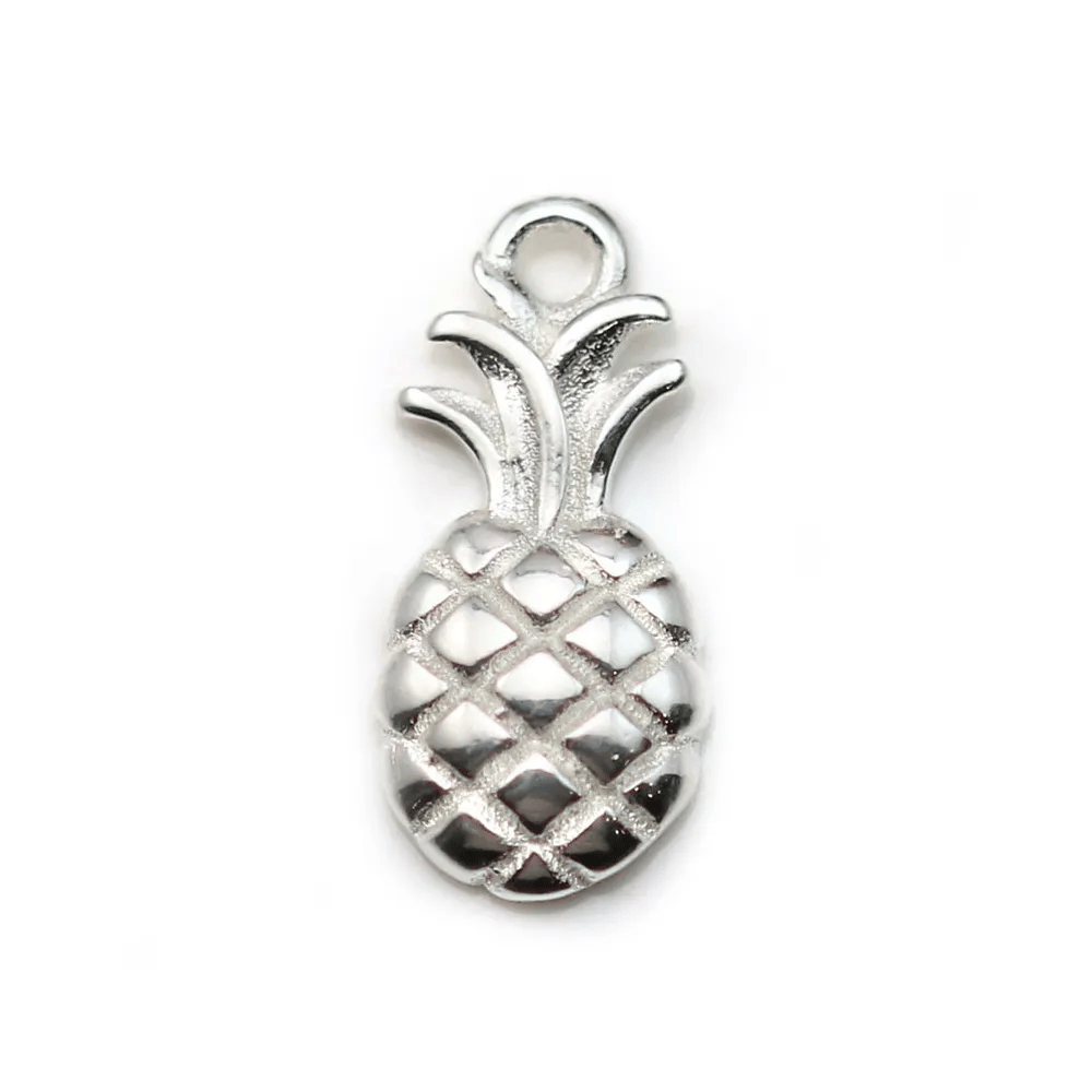 Breloque en argent 925, en forme d'ananas, 6 * 13mm  x 1pc
