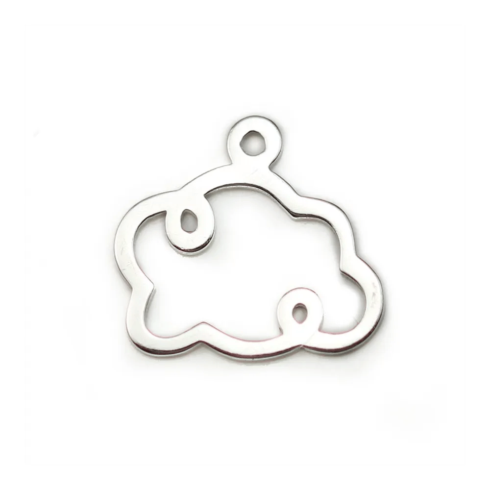 Breloque en argent 925, en forme de nuage, 12 * 9mm x 2pcs