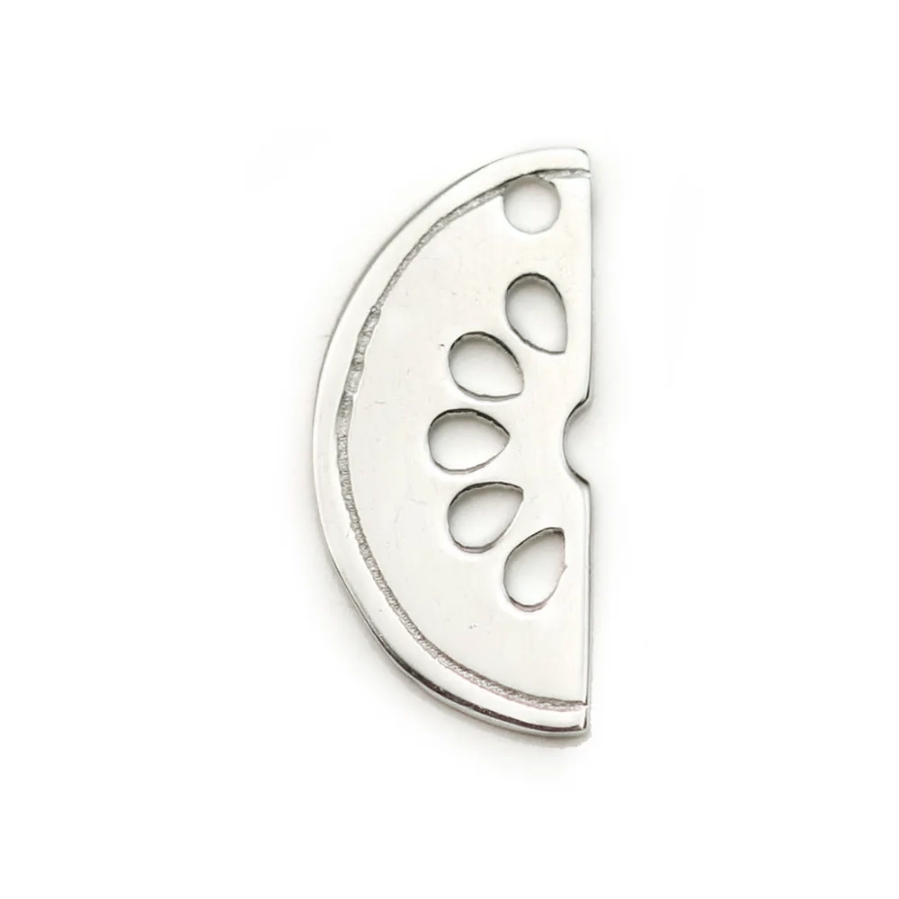 Charm in 925 silver, in the shape of a watermelon, 13 * 6mm x 1pc