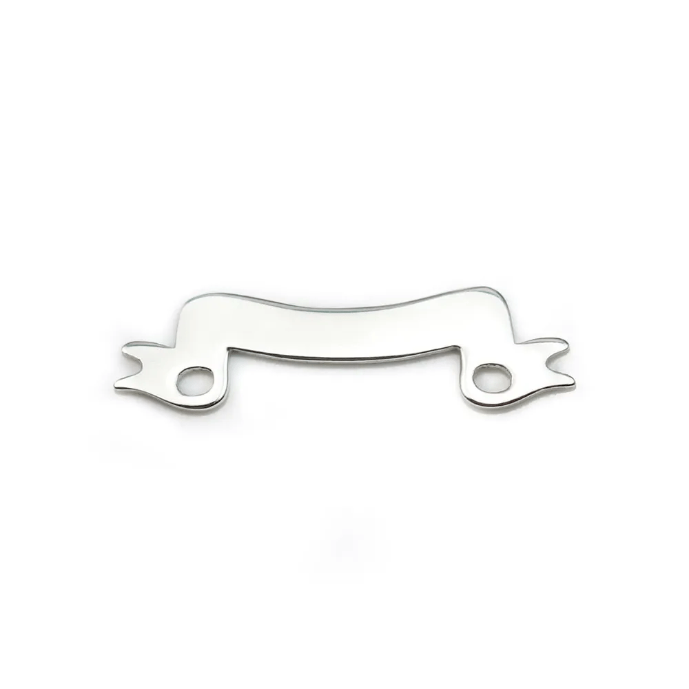 Intercalaire en argent 925, en forme de ruban à graver, 20 * 5.5mm x 1pc
