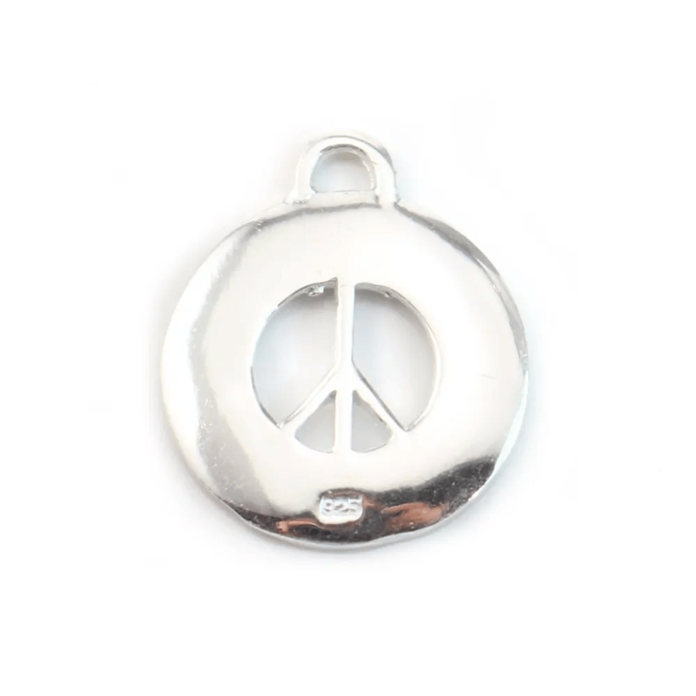 Breloque peace and love découpée Argent 925 15 mm x1 pc