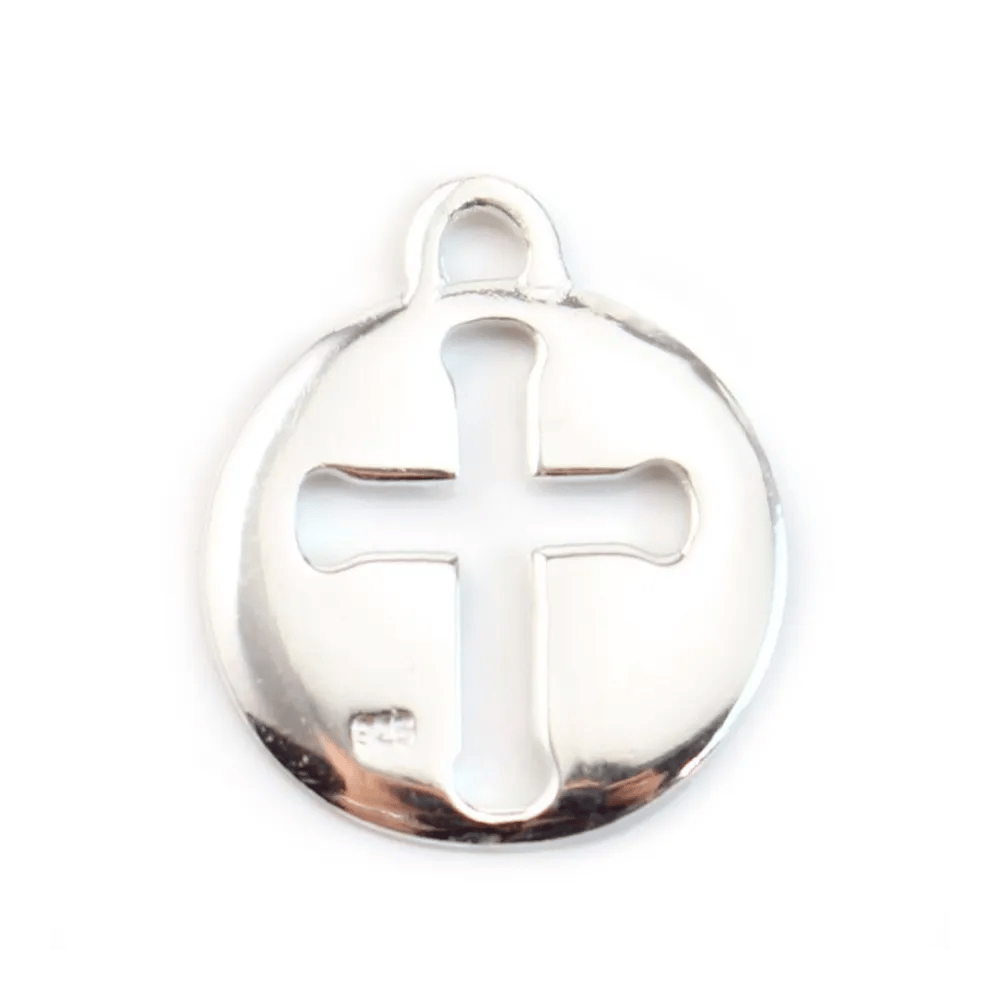 Breloque croix découpée Argent 925 15 mm x 1 st