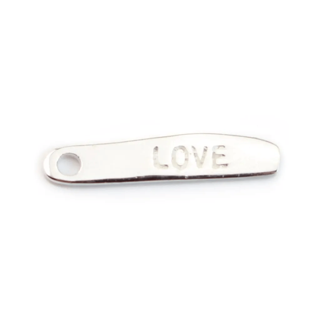 Breloque love  Argent 925 19x4mm x 2pcs 