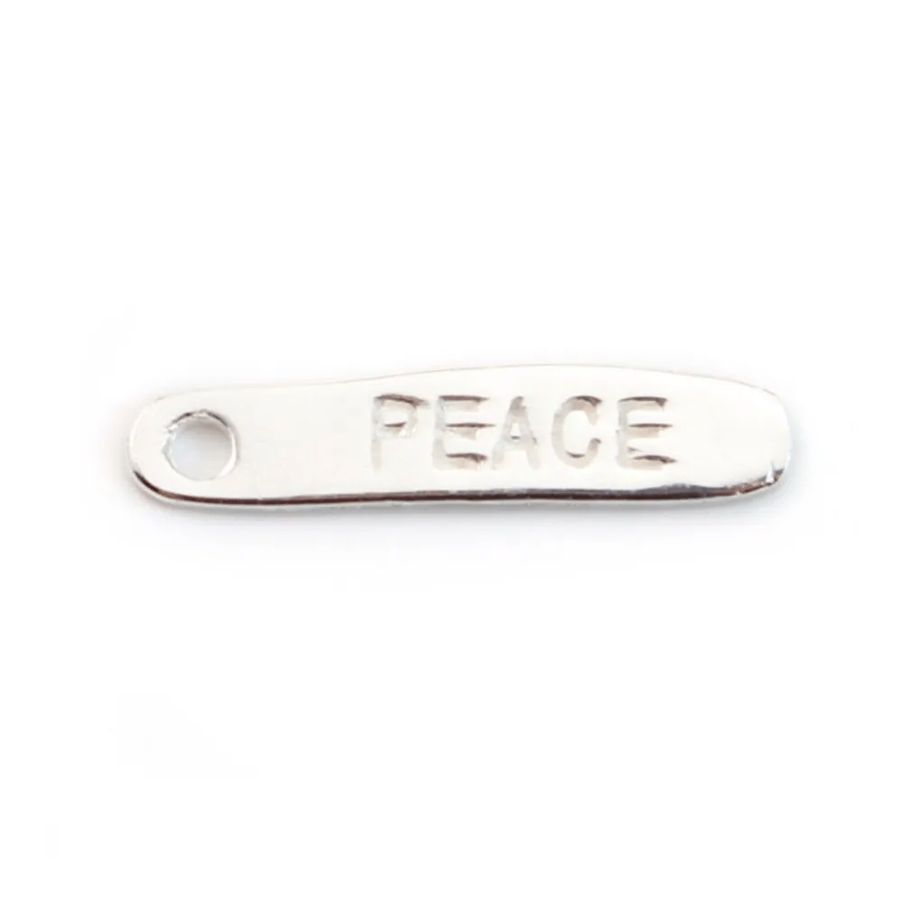 925 Sterling Silver  Peace charm 19x4mm x 1pc