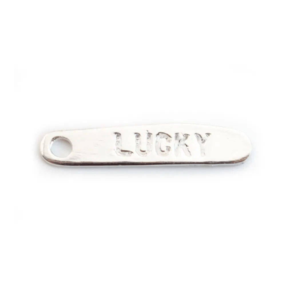 Breloque Lucky Argent 925  19mmx4mm x 2pcs 
