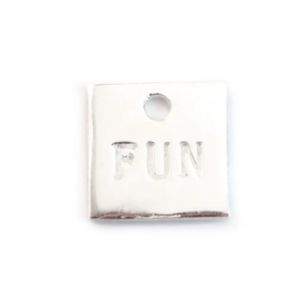 Breloque Fun Carrée Argent 925 10mm x 1 pcs