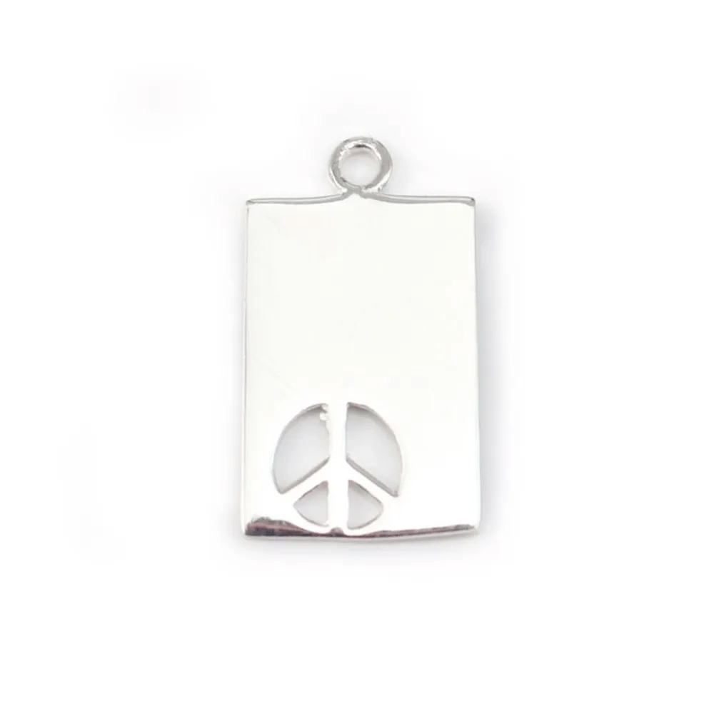 925 Sterling Silver Peace & Love charm 17 *12mm x 1  pcs 