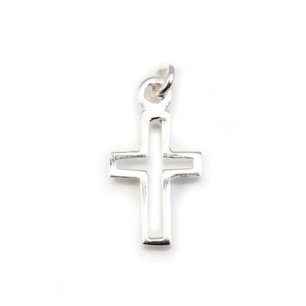 Pendentif Croix ajouré , Argent 925,  8x13MM  x 1pc