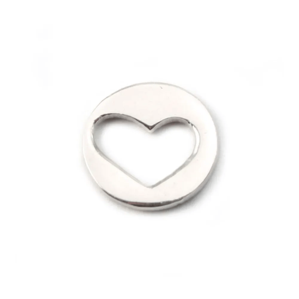 Argent 925 intercalaire coeu 9mm  x 1pc