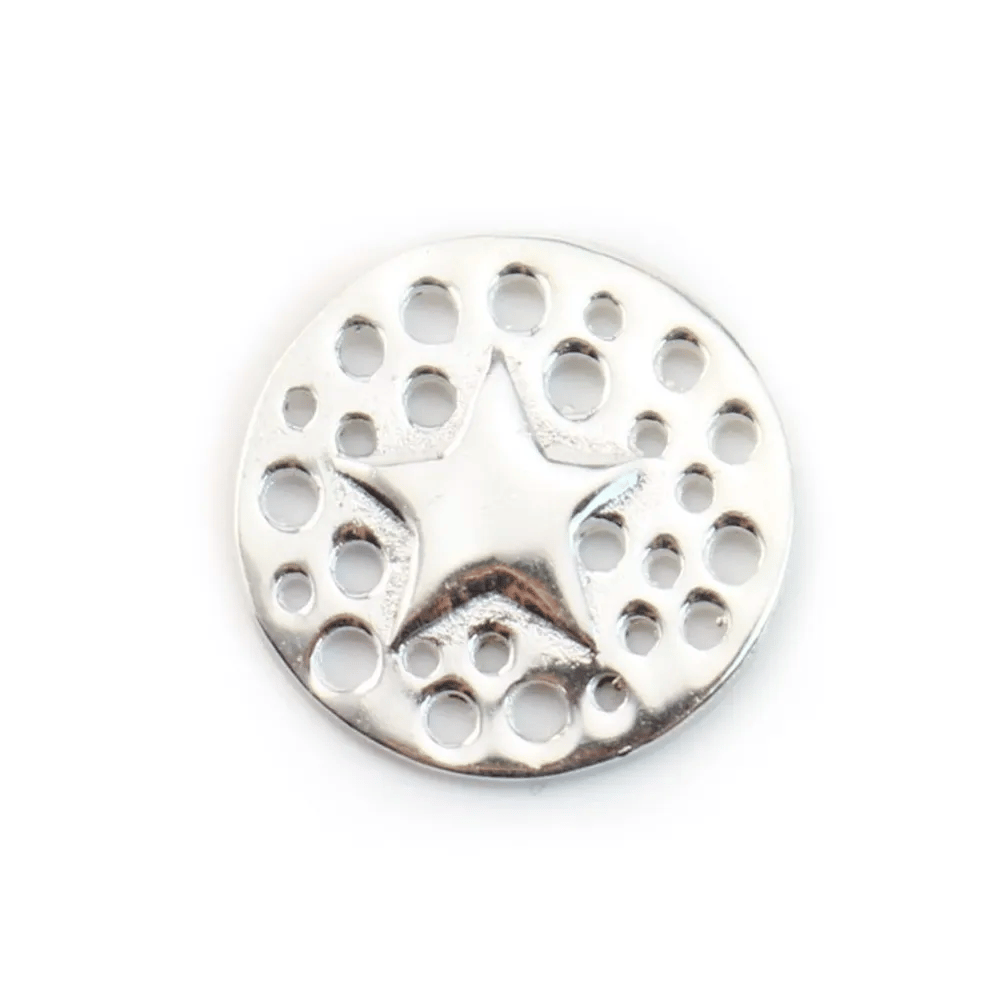Intercalaire rond étoile Argent 925 14 mm x 1pc