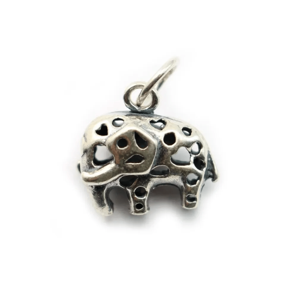 Argent 925  breloque elephant 12mm avec anneau 5.5mmX 1pc