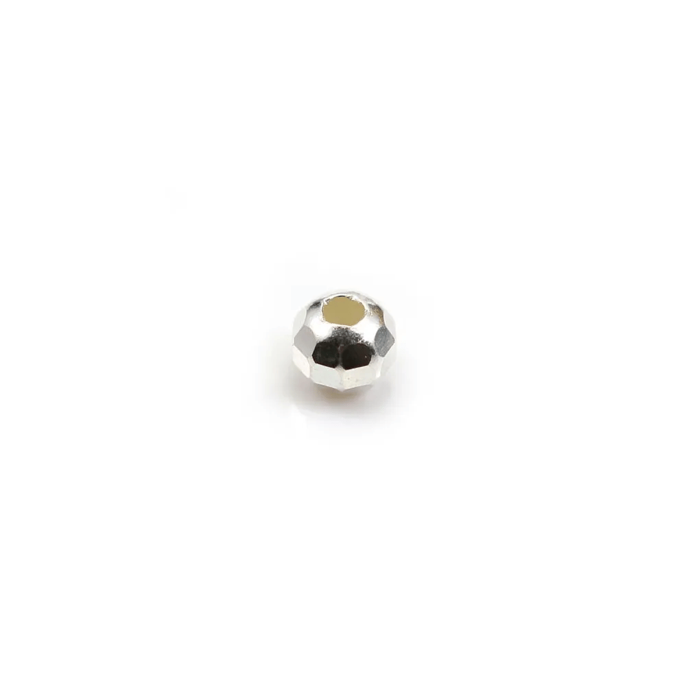 Argent 925 Boule Ronde facette 5mm x 10pcs