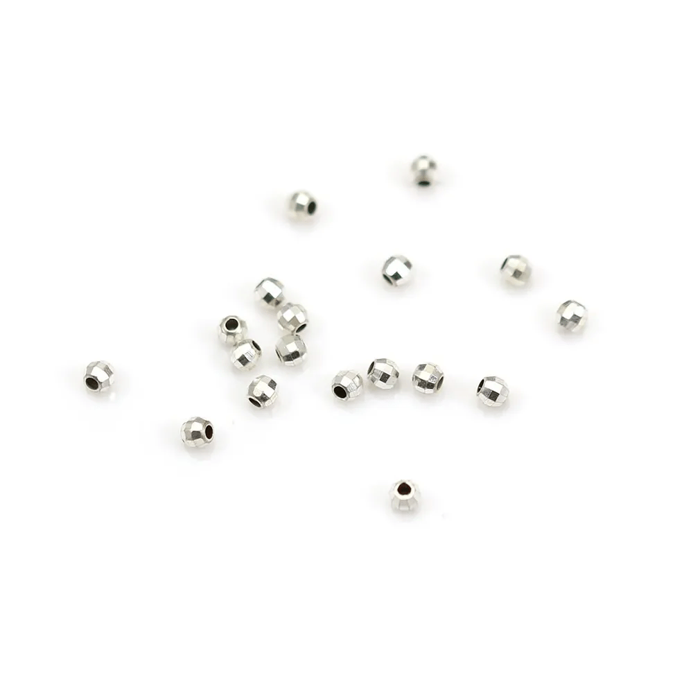 Argent 925 Boule Ronde facette 2.5mm x 20pcs