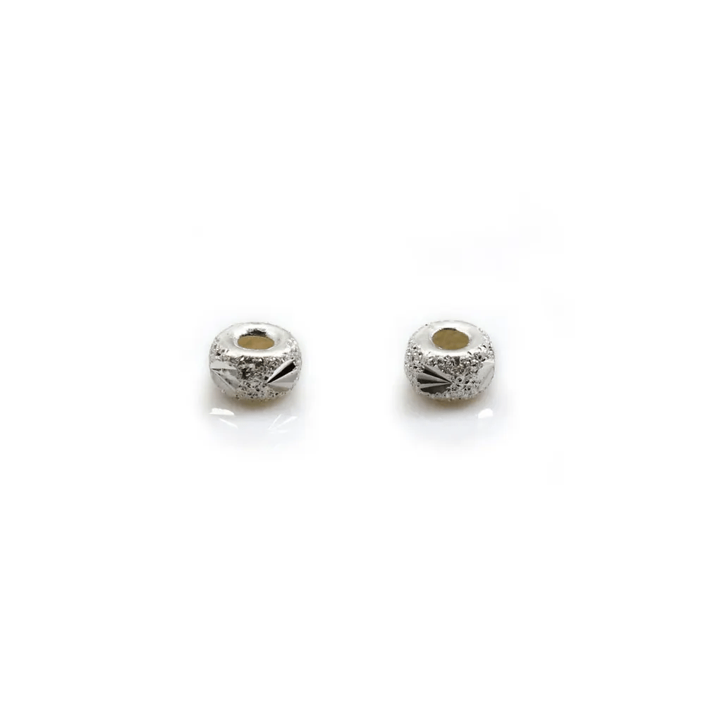 Argent 925 Anneaux Rond Plat diamenté 5.5mm  x 4 pcs
