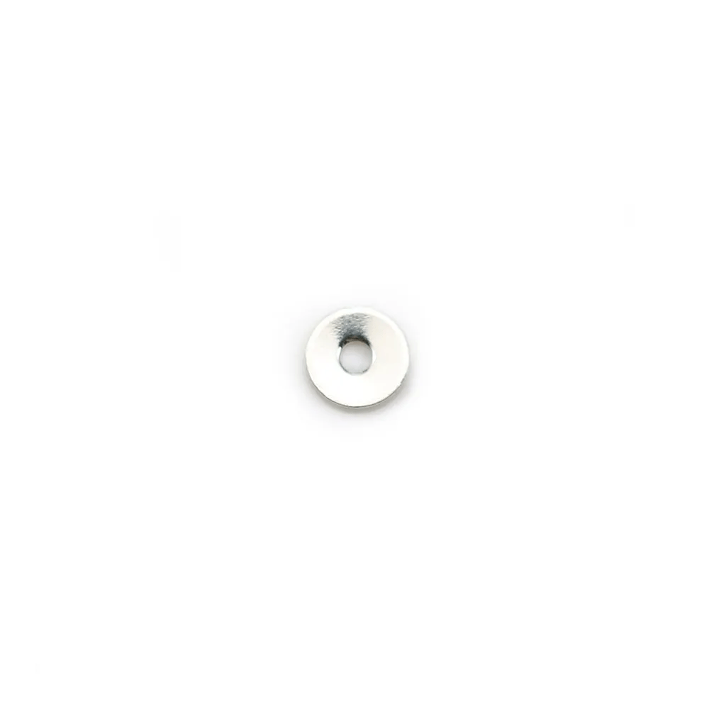 Disque 1 trou en argent 925  4 mm x 10pcs