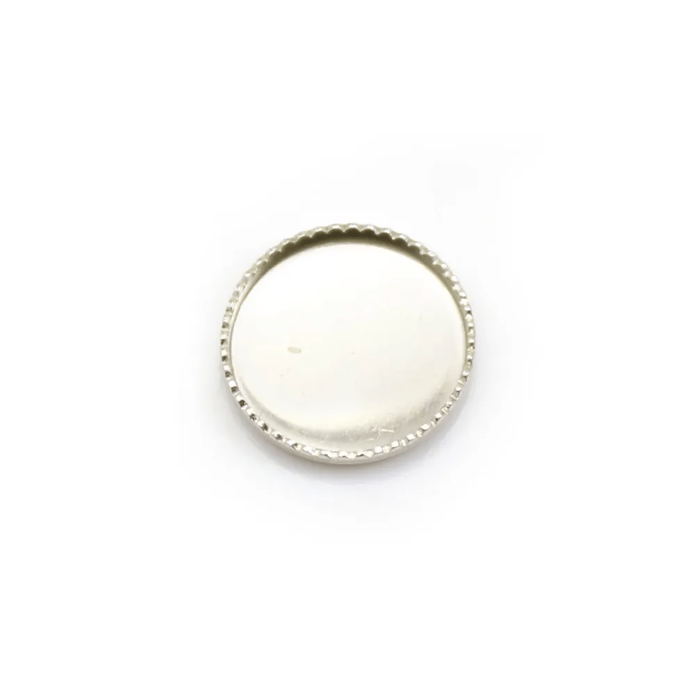 Serti en argent 925, pour cabochon rond de 12mm x 2pcs