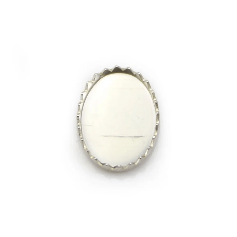 Serti en argent 925, pour cabochon de forme ovale, 10 * 14mm x 1pc