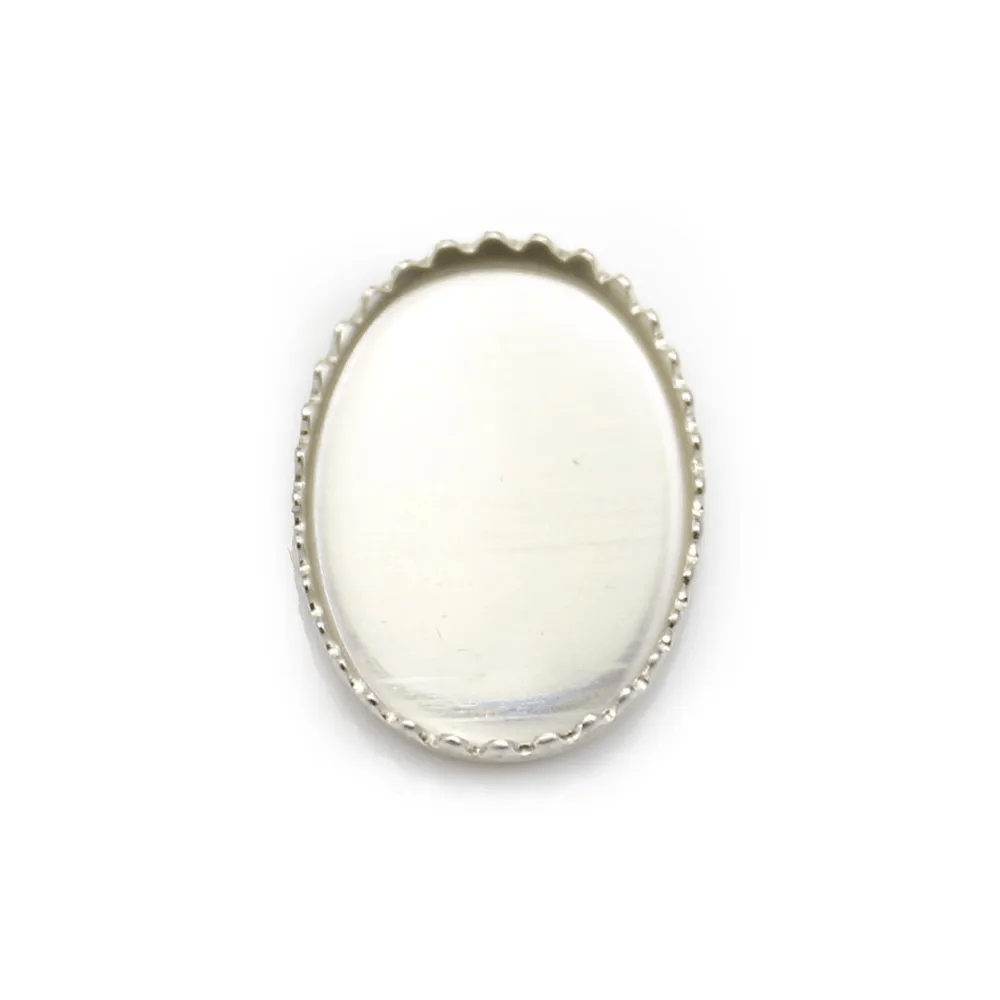 Serti en argent 925, pour cabochon de forme ovale, 13 * 18mm x 1pc
