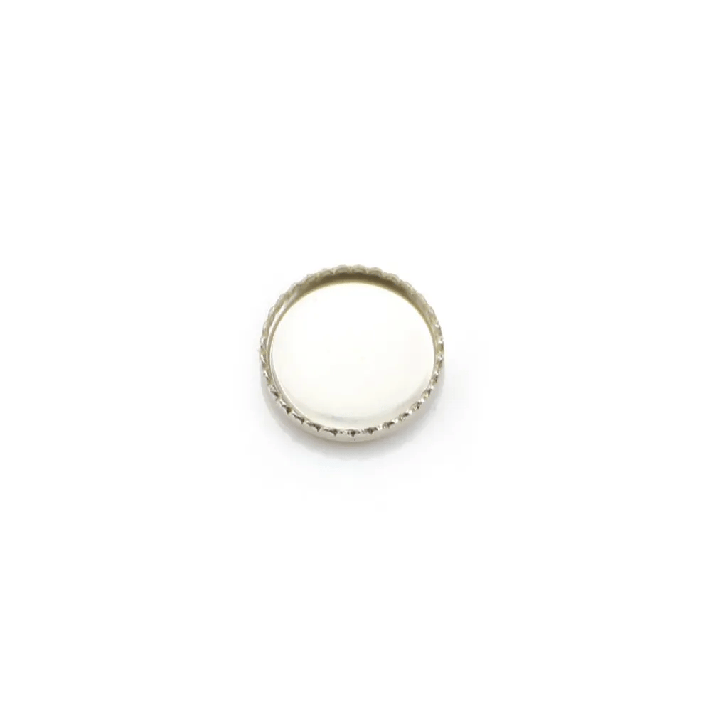 Serti en argent 925, pour cabochon rond de 8mm x 2pcs