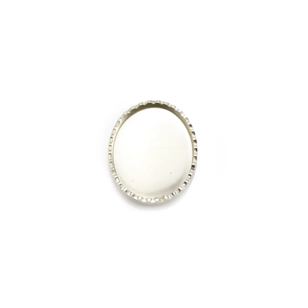 Serti en argent 925, pour cabochon de forme ovale, 8 * 10mm x 2pcs