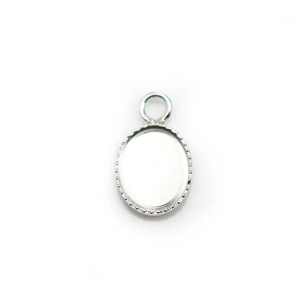 Pendant set in 925 silver, for cabochon in oval shape, 8 * 10mm x 1pc