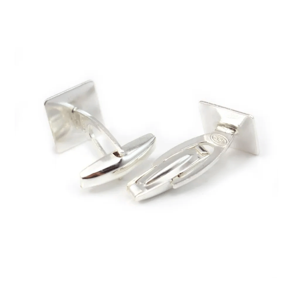 Cuff link squared for cabochon Sterling silver 925 ,12mm x 2pcs
