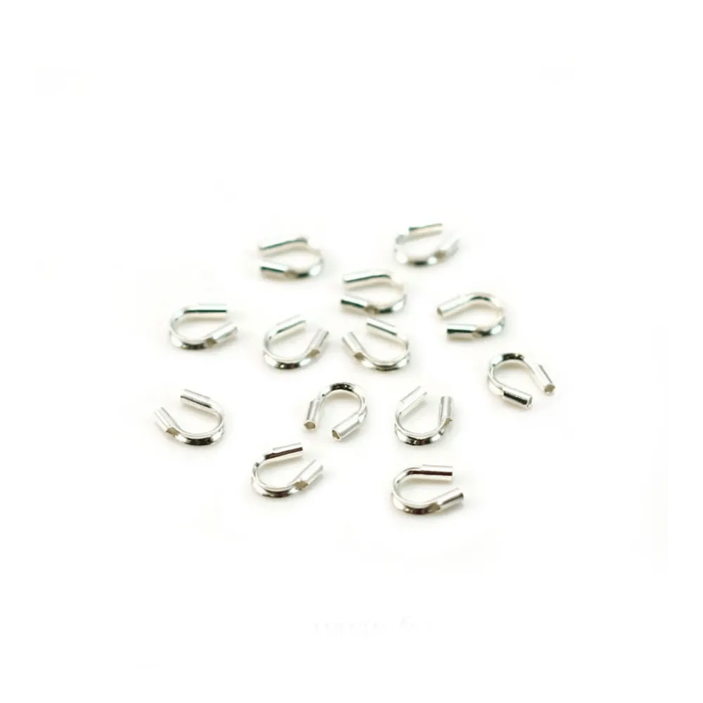 Protections pour fil cablé 0.6mm,argent 925 x 10pcs