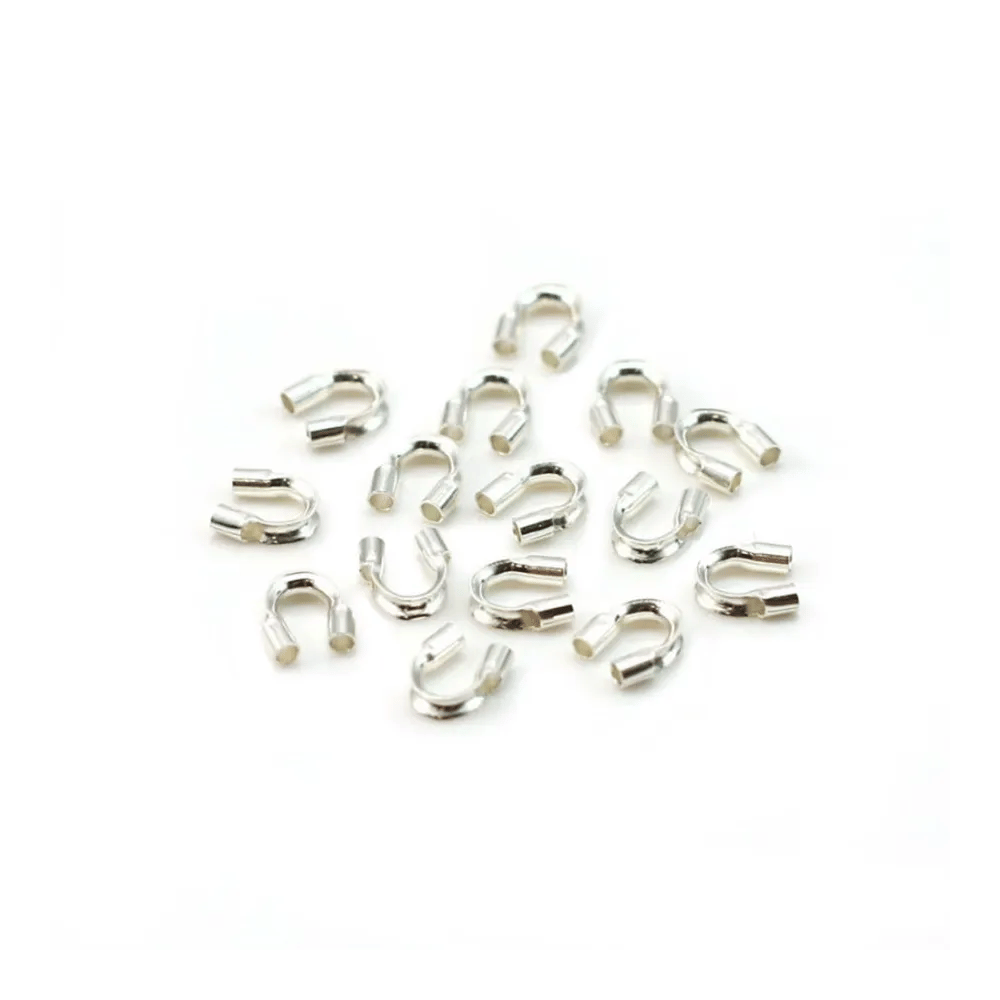 Protections pour fil cablé 1.0mm,argent 925 x 10pcs