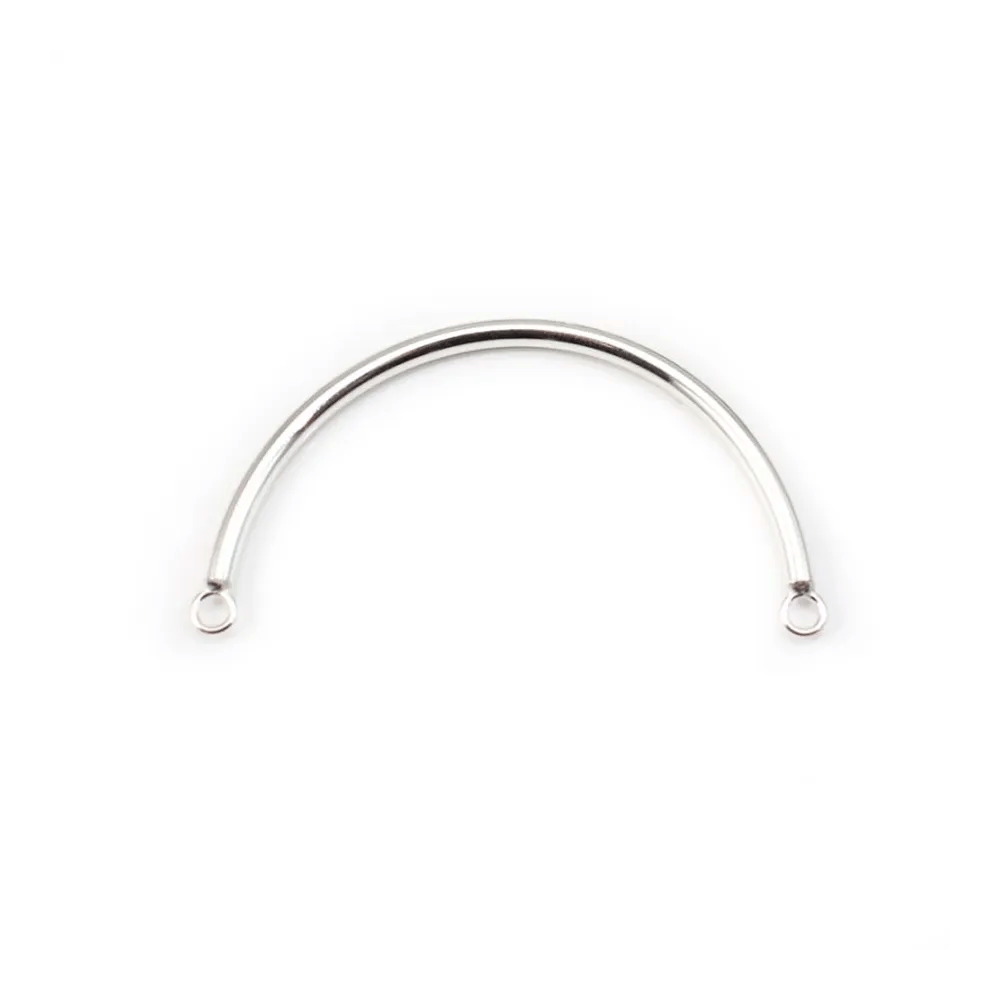 Demi-jonc bracelet avec 2 anneaux argent 925 ,25x62mm x1pc