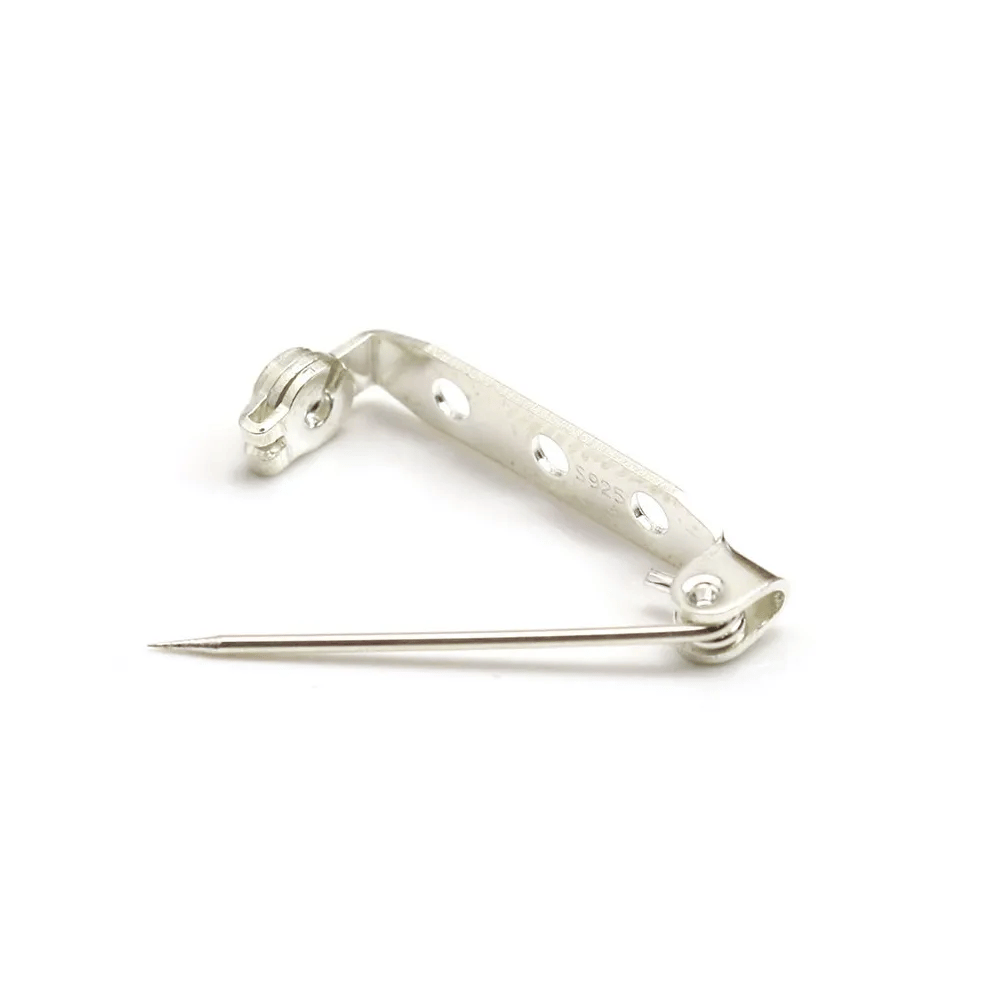 Broche en argent 925, avec 3 trous, mesurant 25x4.5mm x 1pc