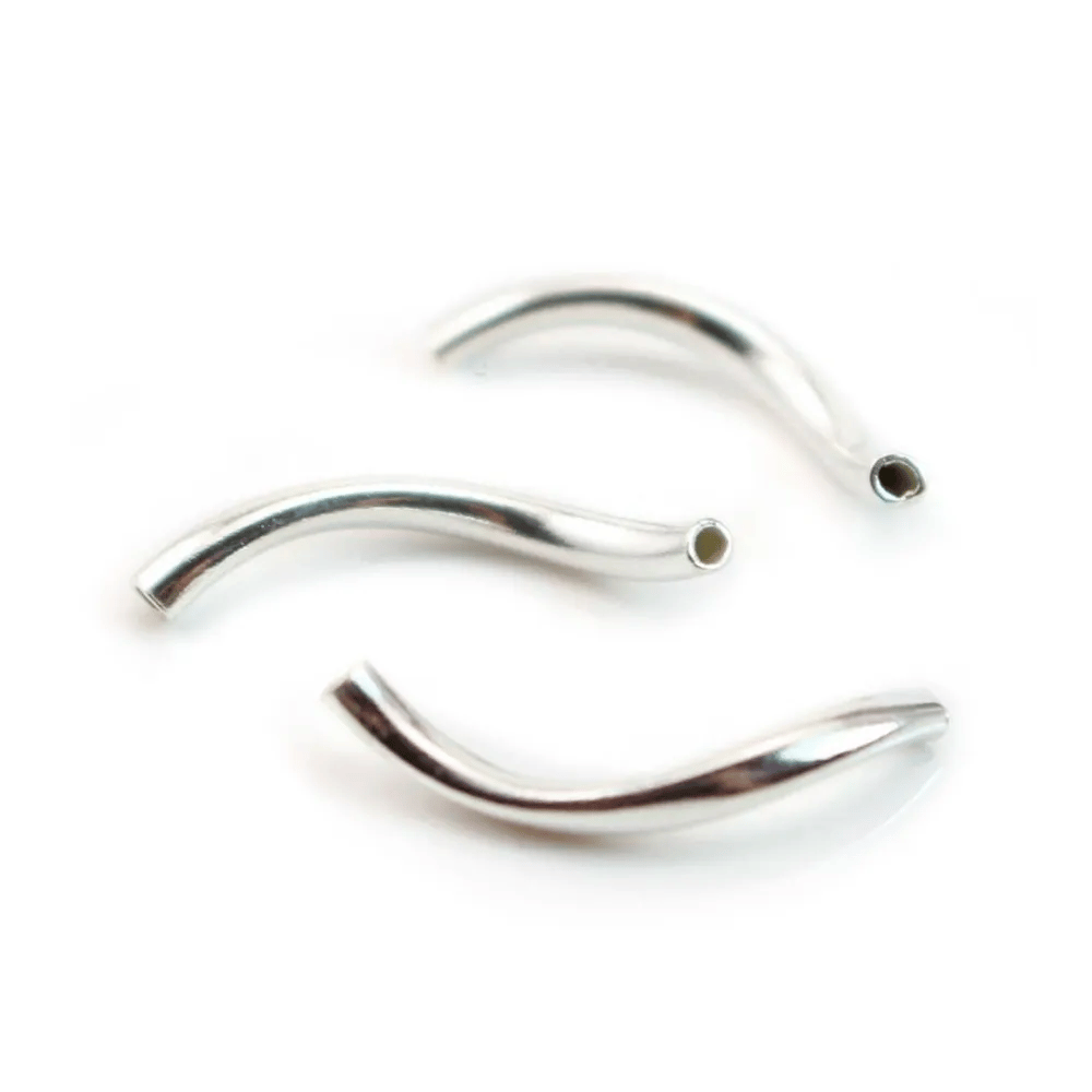 Tubes twistés, Argent 925 1.8x20 mm x 2pcs