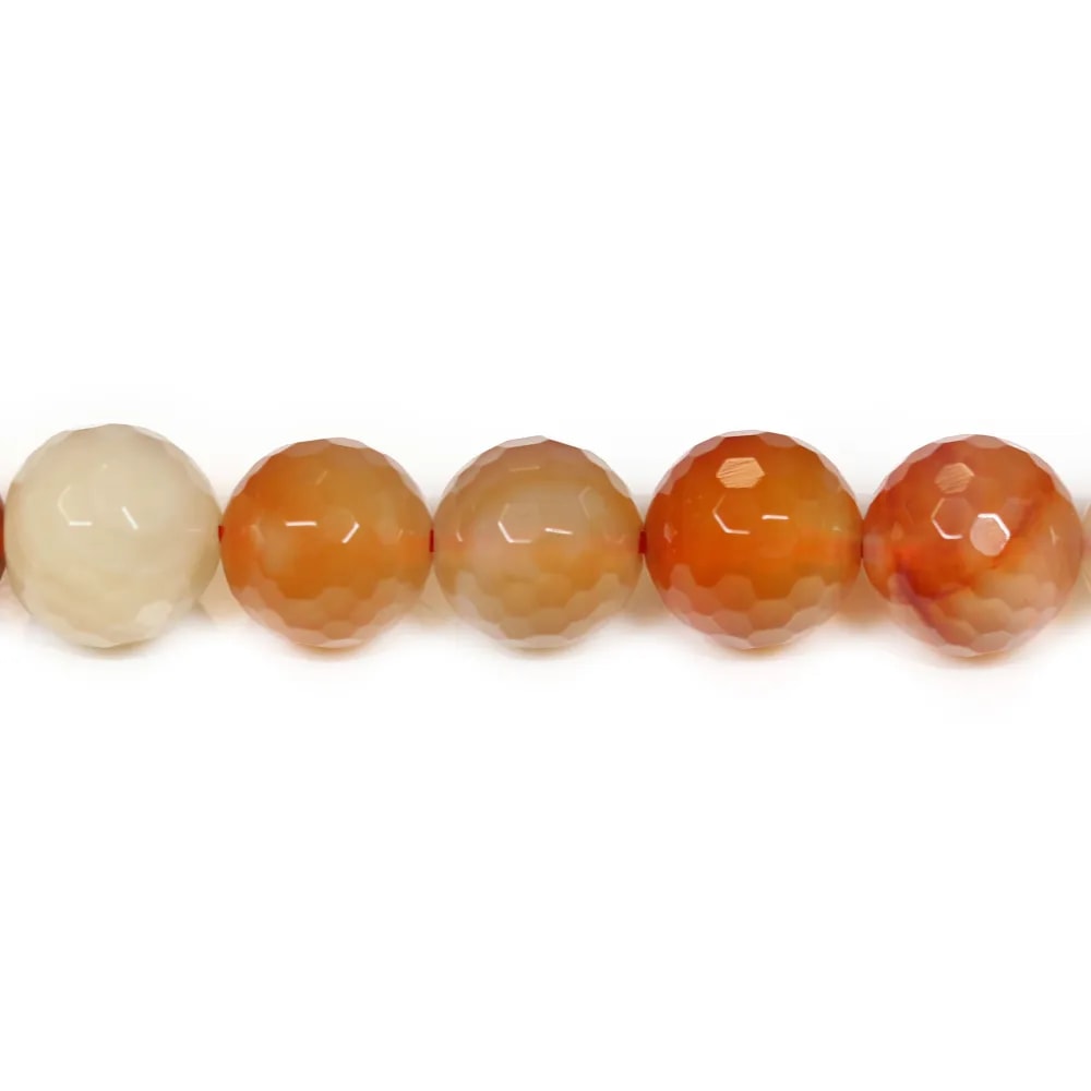 Cornelian Faceted Round 12mm x 40cm
