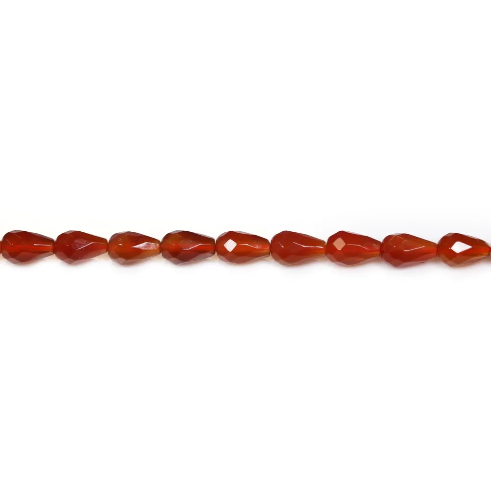 Cornaline goutte facetté 5x8mm x 4 pcs