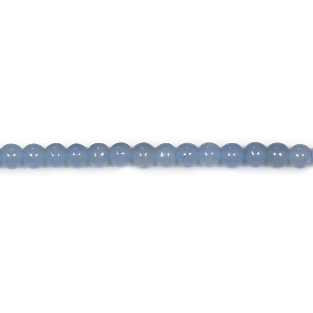 Angélite de couleur bleu pâle, ronde 4mm x 40cm