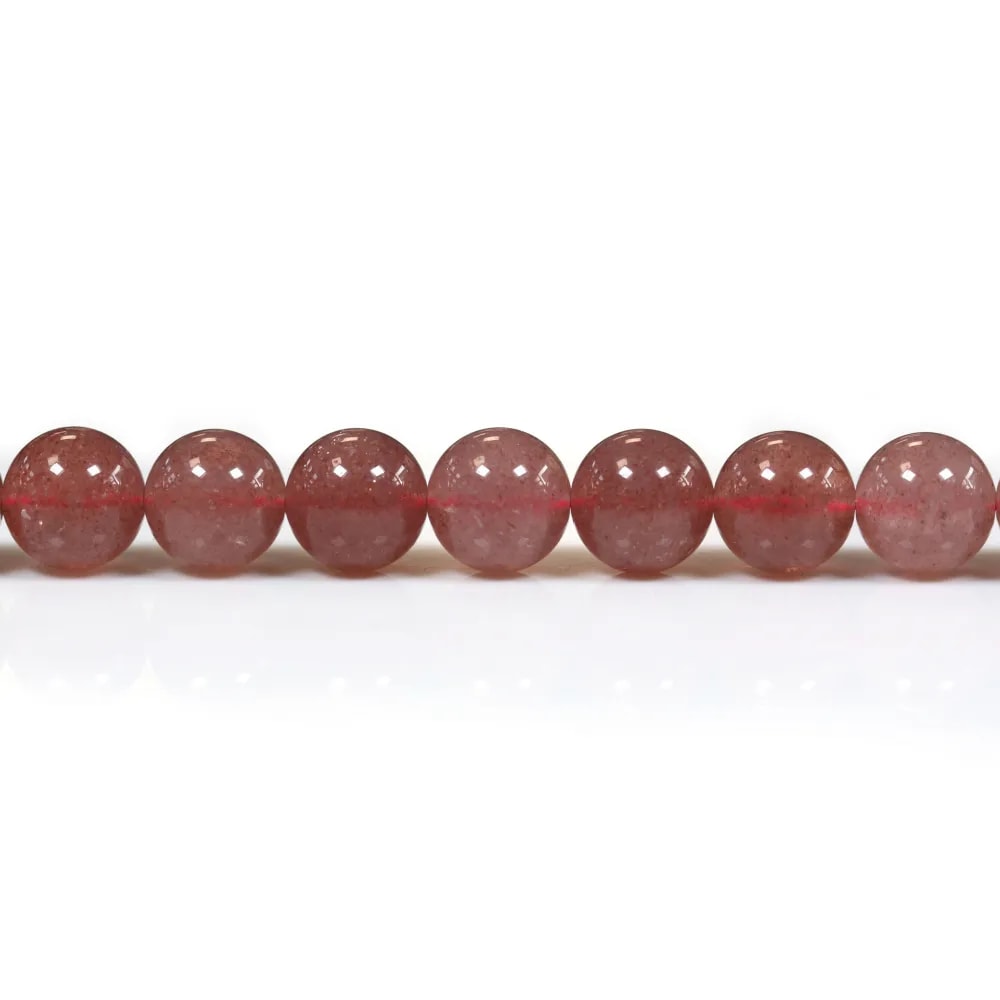 Quartz fraise,de forme rond ,10mm x 39cm